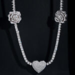 3mm One Heart Two Rose's Moissanite Tennis Necklace - Image 2