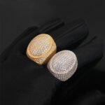 Iced Out Moissanite Oval Ring