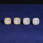 Moissanite Cluster Stud Earrings - Image 7
