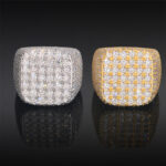 Iced out Square Moissanite Ring