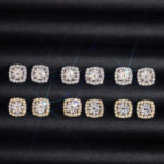 Moissanite Cluster Stud Earrings - Image 3