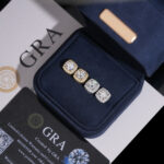 Moissanite Cluster Stud Earrings - Image 4