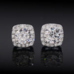 Moissanite Cluster Stud Earrings
