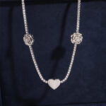 3mm One Heart Two Rose's Moissanite Tennis Necklace - Image 6