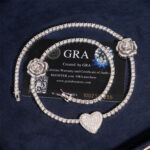 3mm One Heart Two Rose's Moissanite Tennis Necklace - Image 4