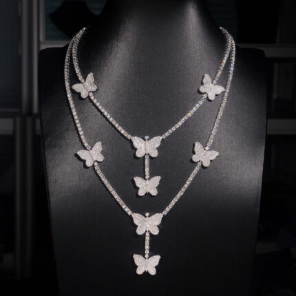 3mm Elegant Butterfly Tennis Necklace