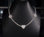 3mm One Heart Two Rose's Moissanite Tennis Necklace