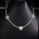 3mm One Heart Two Rose's Moissanite Tennis Necklace